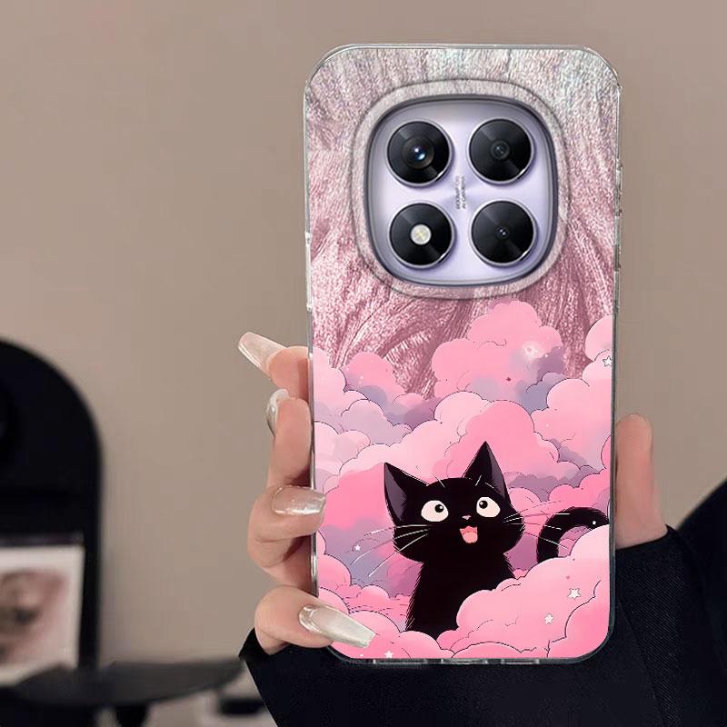 For Redmi 14C A3 13C Note 13 14S 14 Pro Plus 5G 15 15C Women Phone Case Cartoon Cat Panda Pattern Popular Fashion Bumper Shells