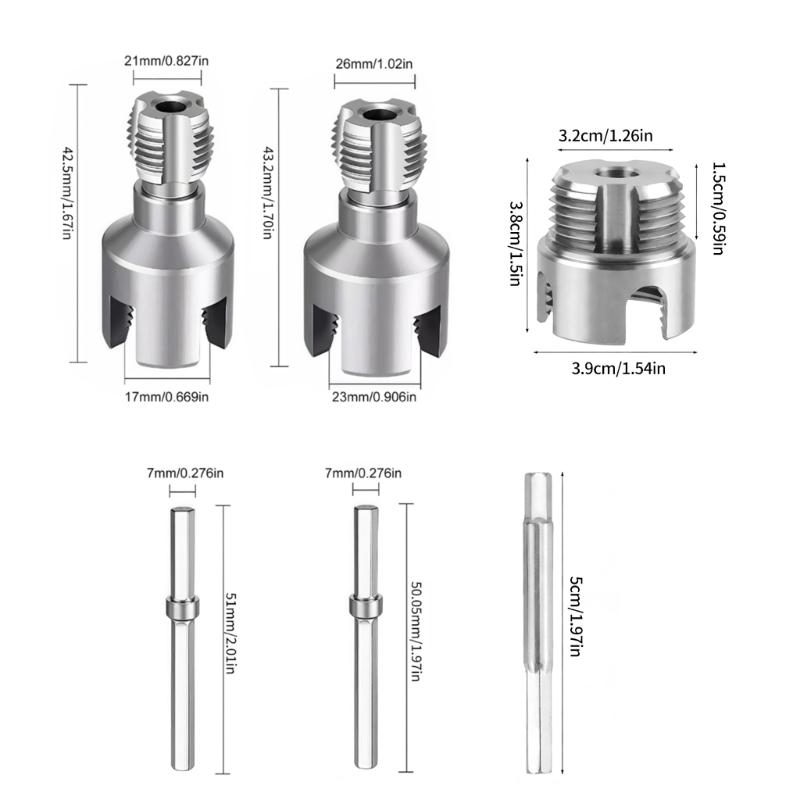 Efficient Cutting Carbon Steel Pipes Threading Tool with Integrated Design for Multiple Size 1/2 3/4 1Inch and Nonslip Handle