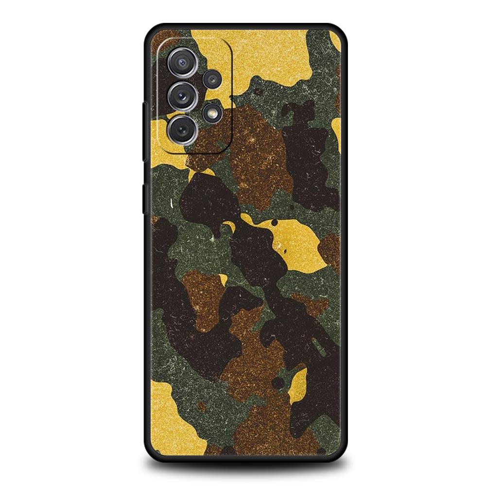 Farbe Camouflage Black Camo Handyhülle für Samsung A51 A71 A21S A12 A11 A31 A52 A41 A32 A01 A23 A33 A53 A73 A03S A13 5G Hülle