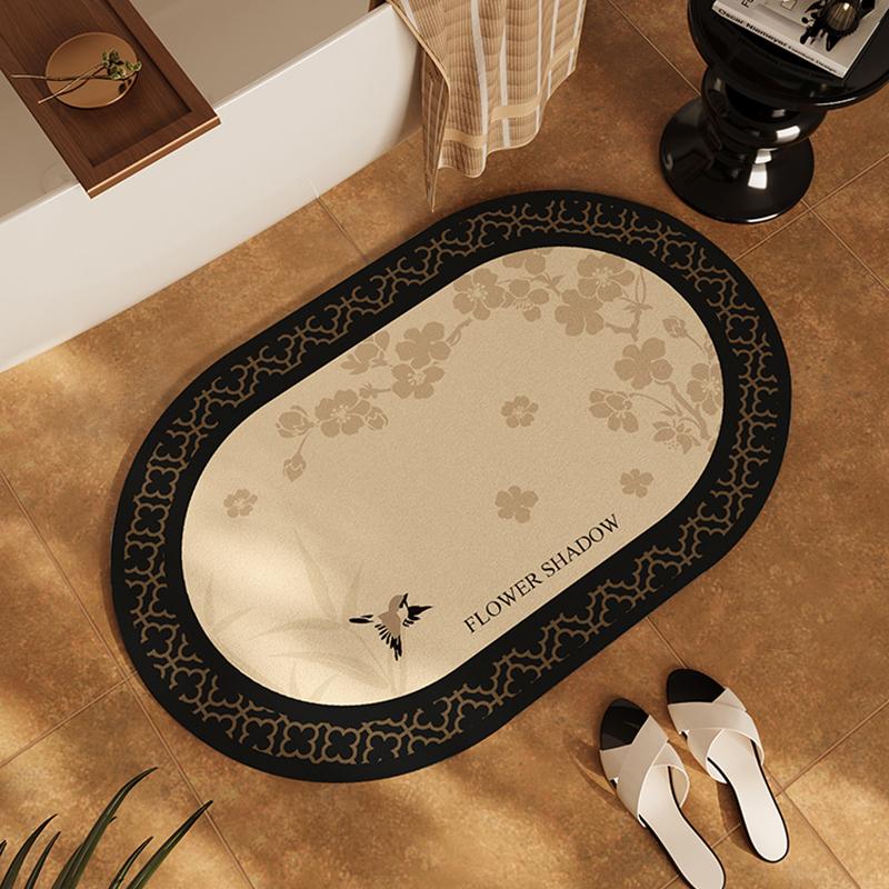 Medieval Style Bathroom, Bathroom, Diatom Mud Floor Mat, Door Sink, Non-slip, Waterproof, Absorbent and Dirt-resistant Foot Pad