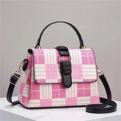 Women's One-shoulder Crossbody Bag Fashion Chequered Striped Women's Handbag Length 22cm Wide 9cm High 11cm