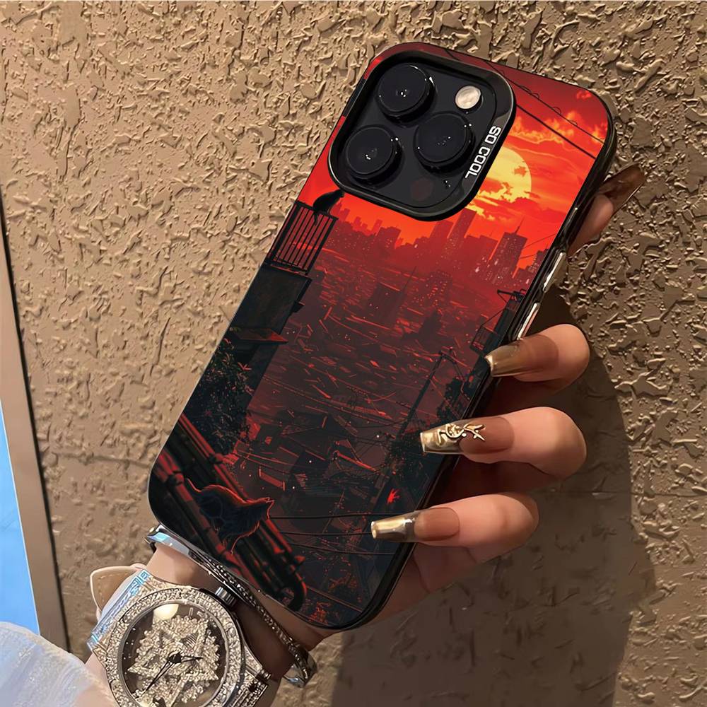Sunset Scenery Phone Case For iPhone 17,16,15,14,13,12,X,8,Pro,Max,Plus,E,SE4,Air,Mini IMD Matte Black