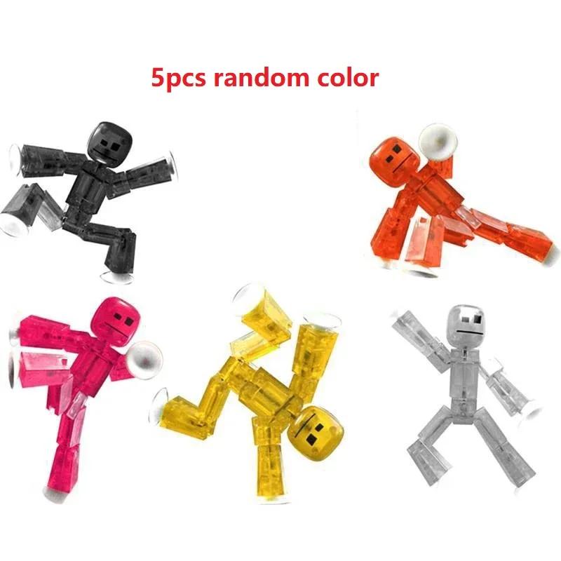 1/10PCS Suction Cup Stickbots Action Figures Poseable Sticky Robot Photography Stop Motion Props Collectible Desk Ornament Gifts