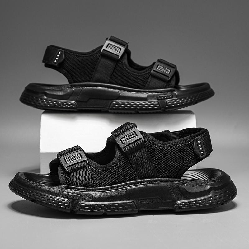 Sommer rutschfeste EVA-Sohle Riemen Bequem Herren Sportsandalen Outdoor Strand Leicht Atmungsaktiv Schnelltrocknend 42/43 schwarz