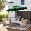Offset Parasol, Ø292 cm, Crank, 360° Rotation, Adjustable Tilt, Double Roof, Cross Base, Dark Green