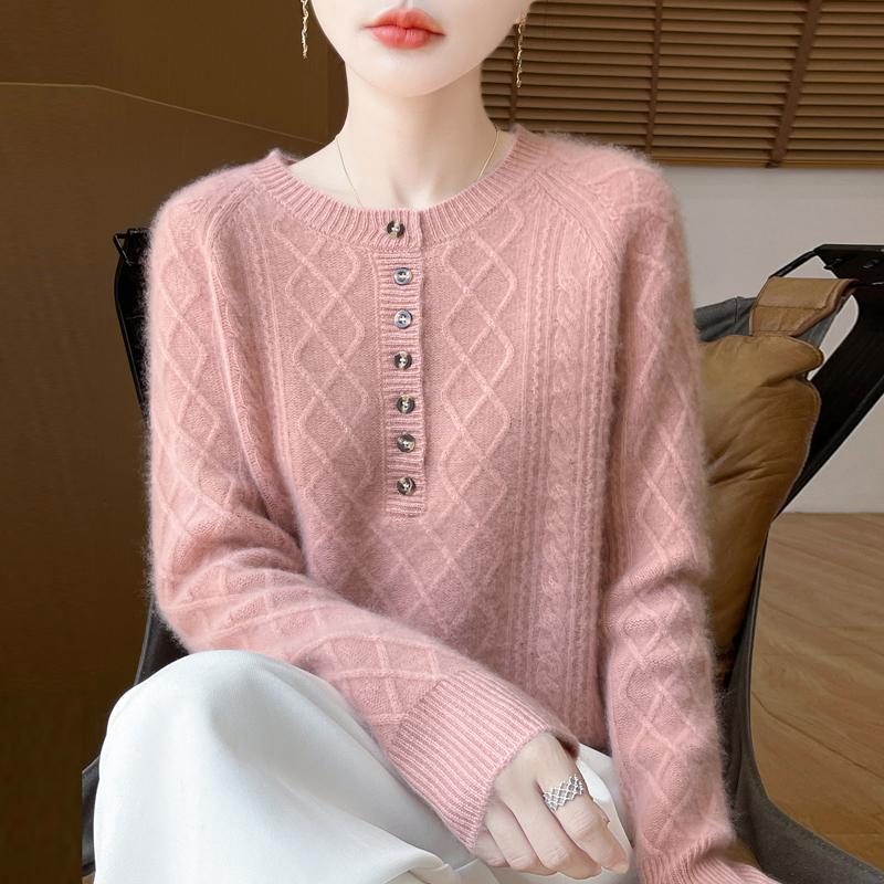 Women Sweater 100% Wool MODERN NEW SAGA O-neck Knit Pullover Thick Winter Jumpers Female Knit Tops