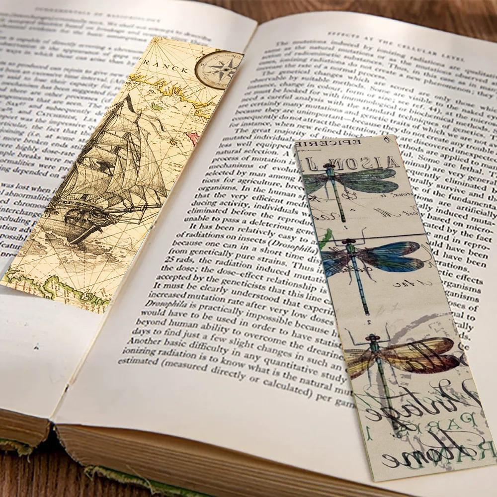 30PCS Vintage Style Bookmarks Students Decorating Notebook Exquisite Creative Pages Cards Book Marking With Creative Gifts Cards