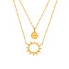 Trend Hip Hop Style Mix And Match Stacking Sun Series Expression Pendant Necklace Gold-Plated Jewelry