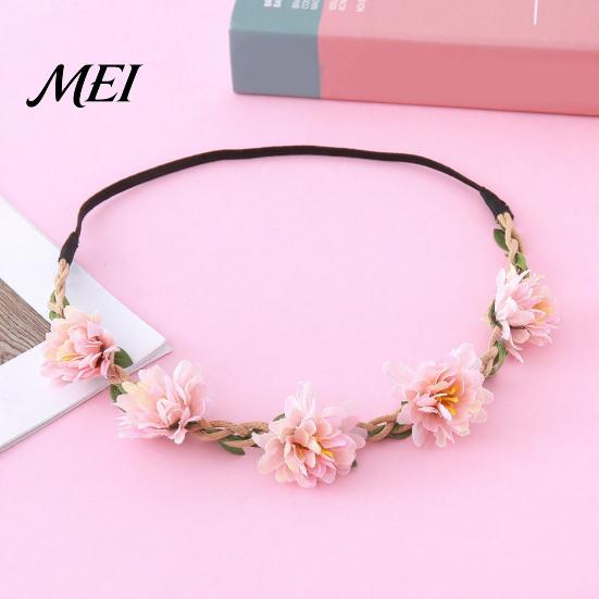 Artificial Flower Headband for Travel Headband, Crown, Headpiece, Boho Floral Wreath Gentle Style Hairband Dresses Wedding Birthday Festival