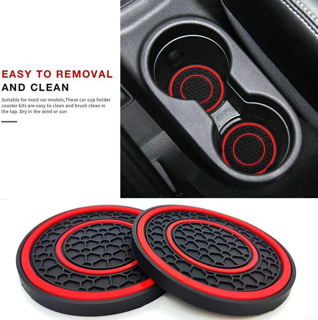 Car Coaster Set: Universal Anti-Slip Round Slot Organizer (2-Piece)