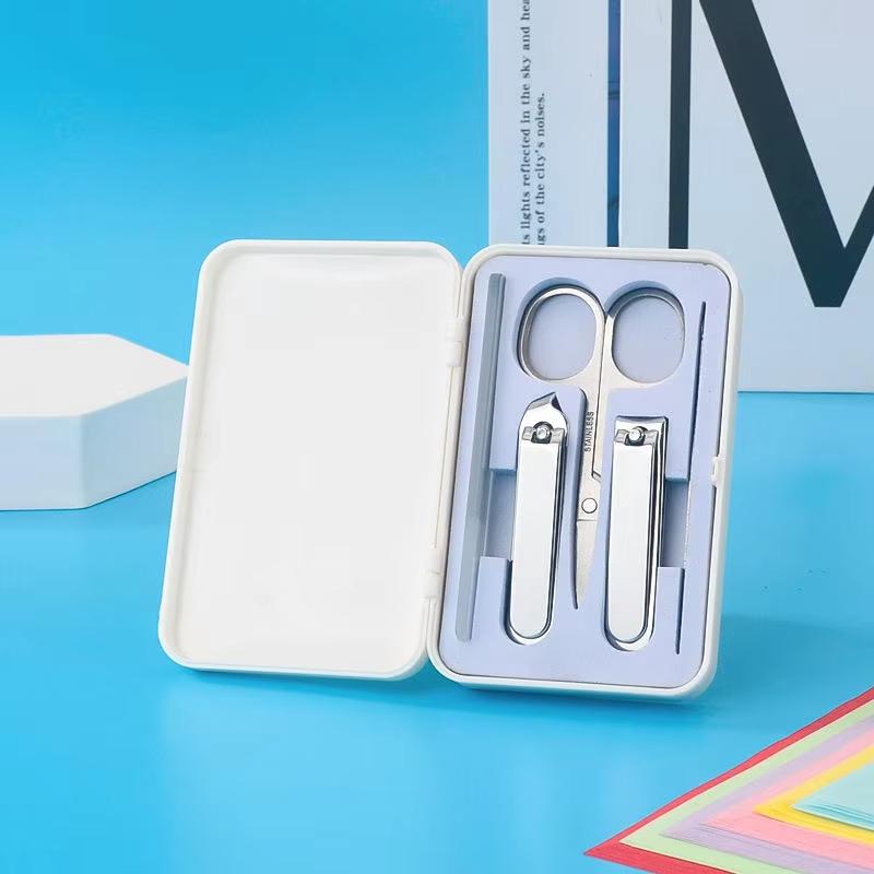 5pcs Custom Logo Professional Pedicure Manicure Kit Beauty Tool Nail Clippers 5 in 1 Stainless Steel Grooming Portable Durable