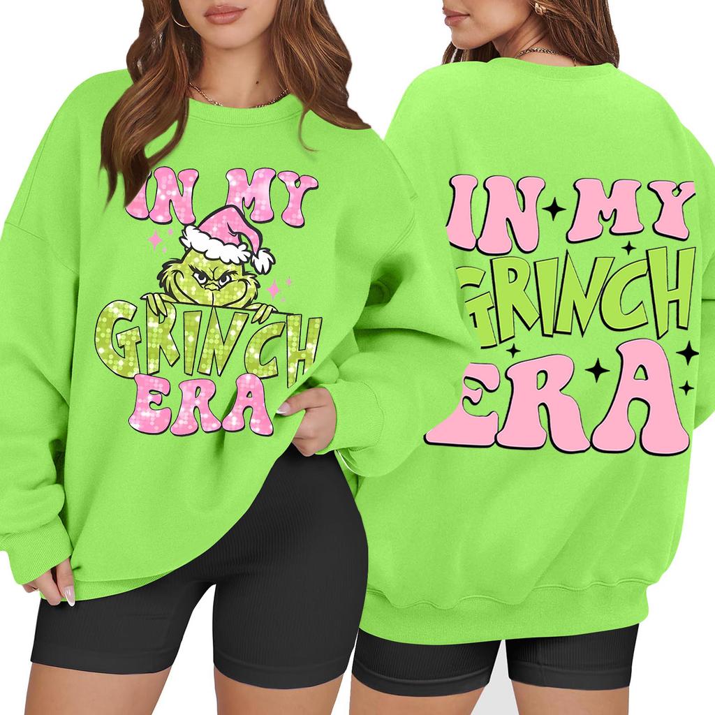 Women's Casual Fashion Long Sleeve Christmas Printed Round Neck Sweatshirt Top