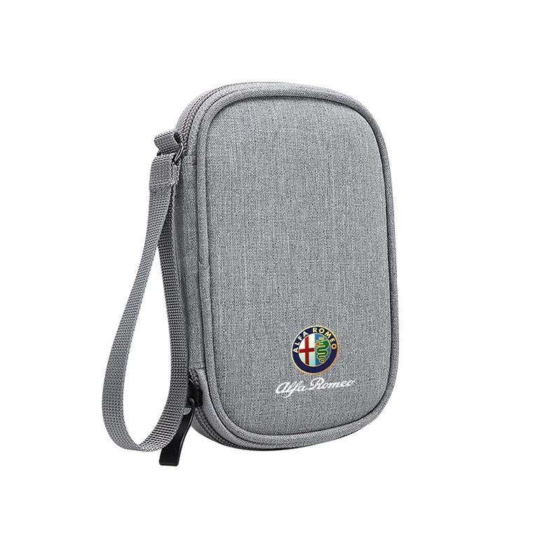 Autoaufkleber Für Alfa Romeo Auto Innenraum Tragbare Aufbewahrungstasche Datenkabel Für Alfa Romeo Giulietta GT 159 147 156 Mito Brera Giul