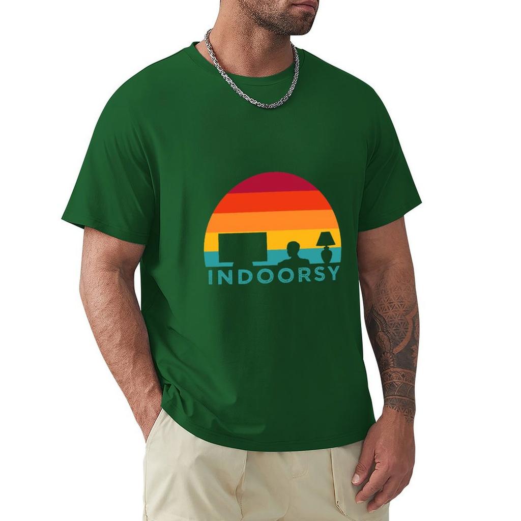 Funny Indoorsy Rather Be Inside Indoors Streaming Meme Gift T-Shirt Anime Tshirt Blouse Heavy Weight T Shirts For Men