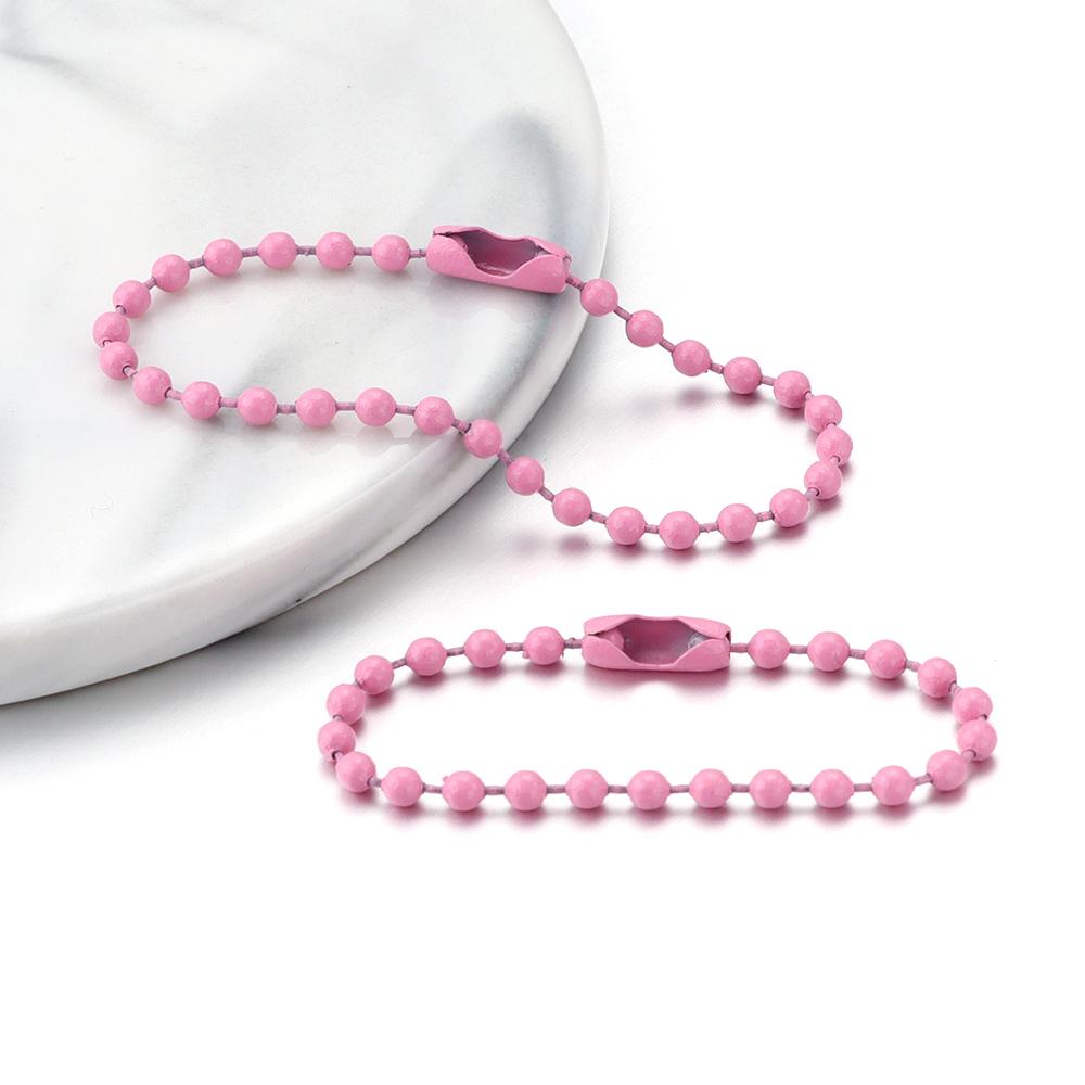 100pcs/lot Colorful Ball Bead Chains Fit Key Chains Hand Tag Connector ForDIY Bracelet Jewelry Making Accessorise Length 10 12cm