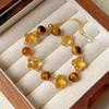 Natural Amethyst Citrine Clear Quartz Rose Four Leaf Clover Charm Bracelet Women 2025 Floral Style
