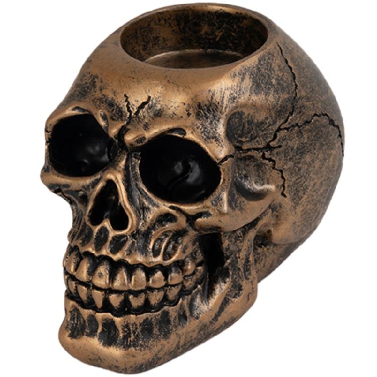 Crying Skull Candle Holder, 3D Resin Craft for Spooky Celebrations, 1.6 Inch Candle Compatibility