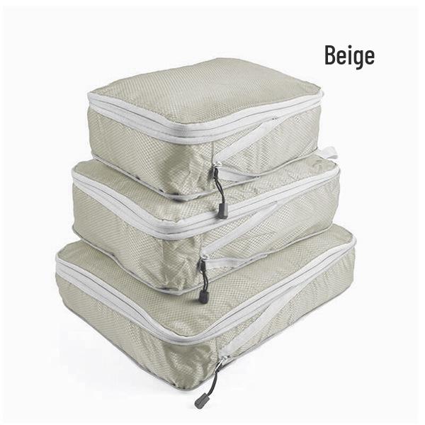 Travel Compression Storage & Organizer Bags: 3-Piece Set - Dustproof, Moistureproof, Portable, Large-Capacity for Clothes & Underwear
