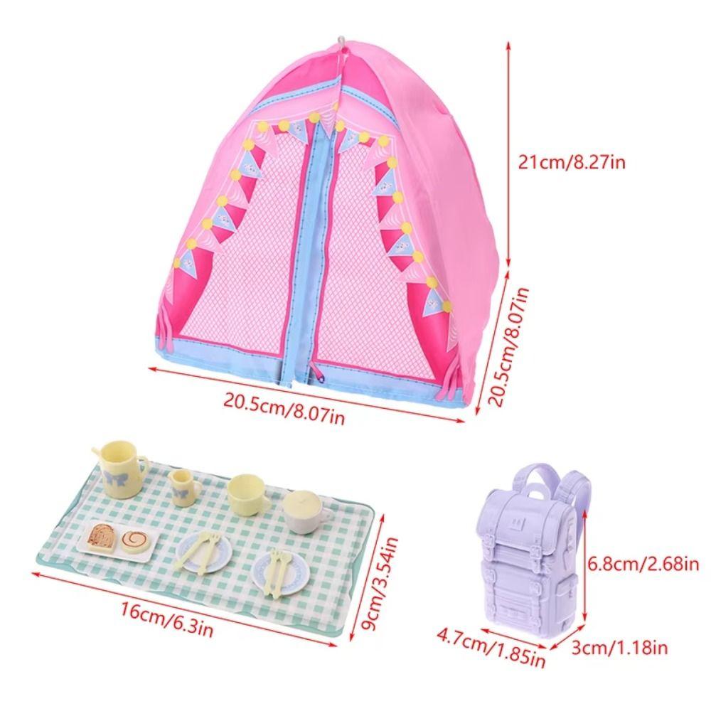 Simulated Doll Camping Kit Micro Scene Doll Mini Tent Doll Accessories Dollhouse Tent  1/12 Scale