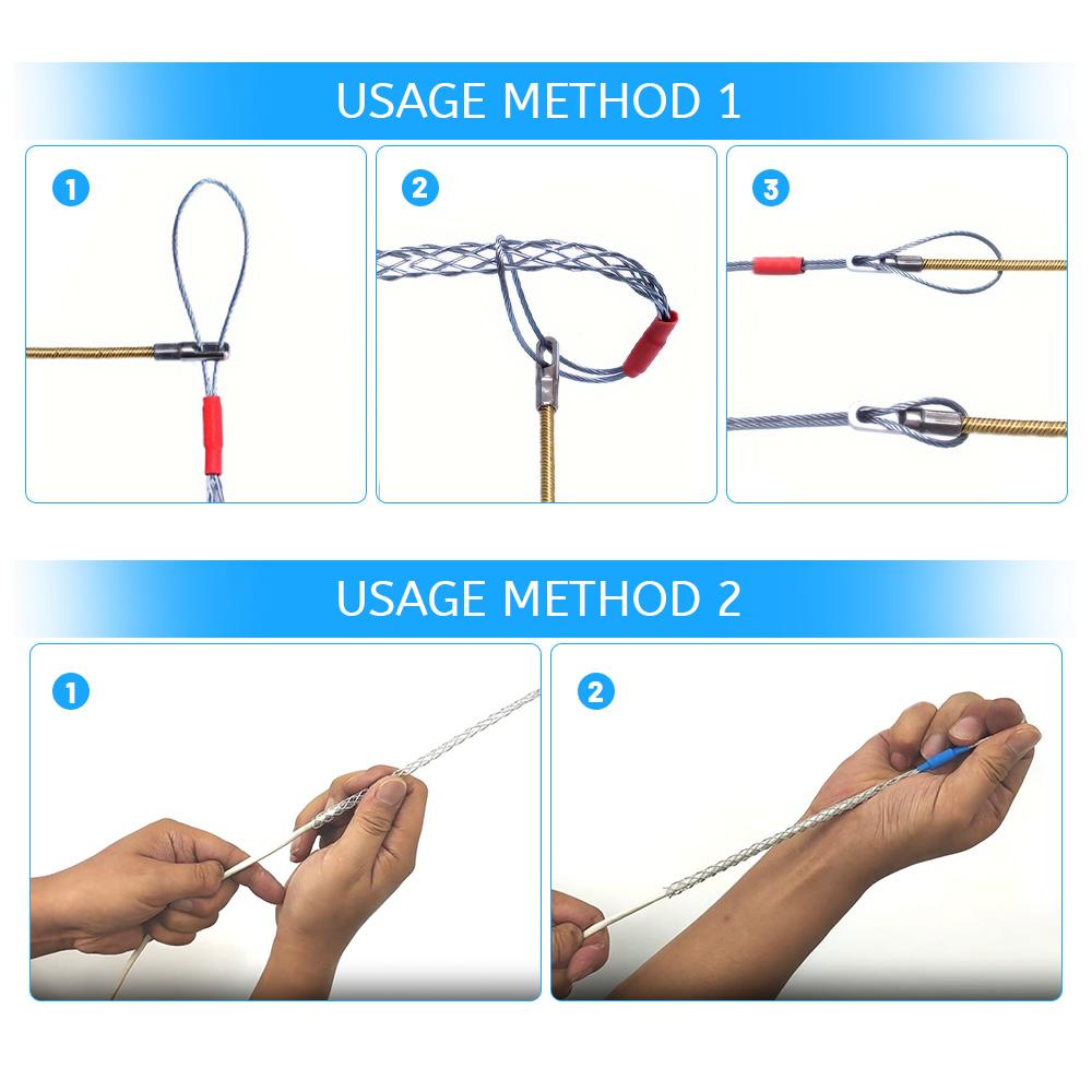 4-25mm Cable Puller Wire Grip 6 Kinds Galvanizing Metal Cable Pulling Socks Mesh Puller Antislip Pipe Conduit Pull Net Cover