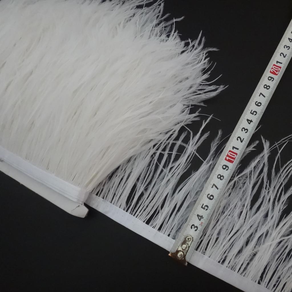 6M 13-18cm  Multicolor Real Ostrich feather Trims Ribbon White Ostrich for Dress Clothing Decoration Sewing feathers Crafts