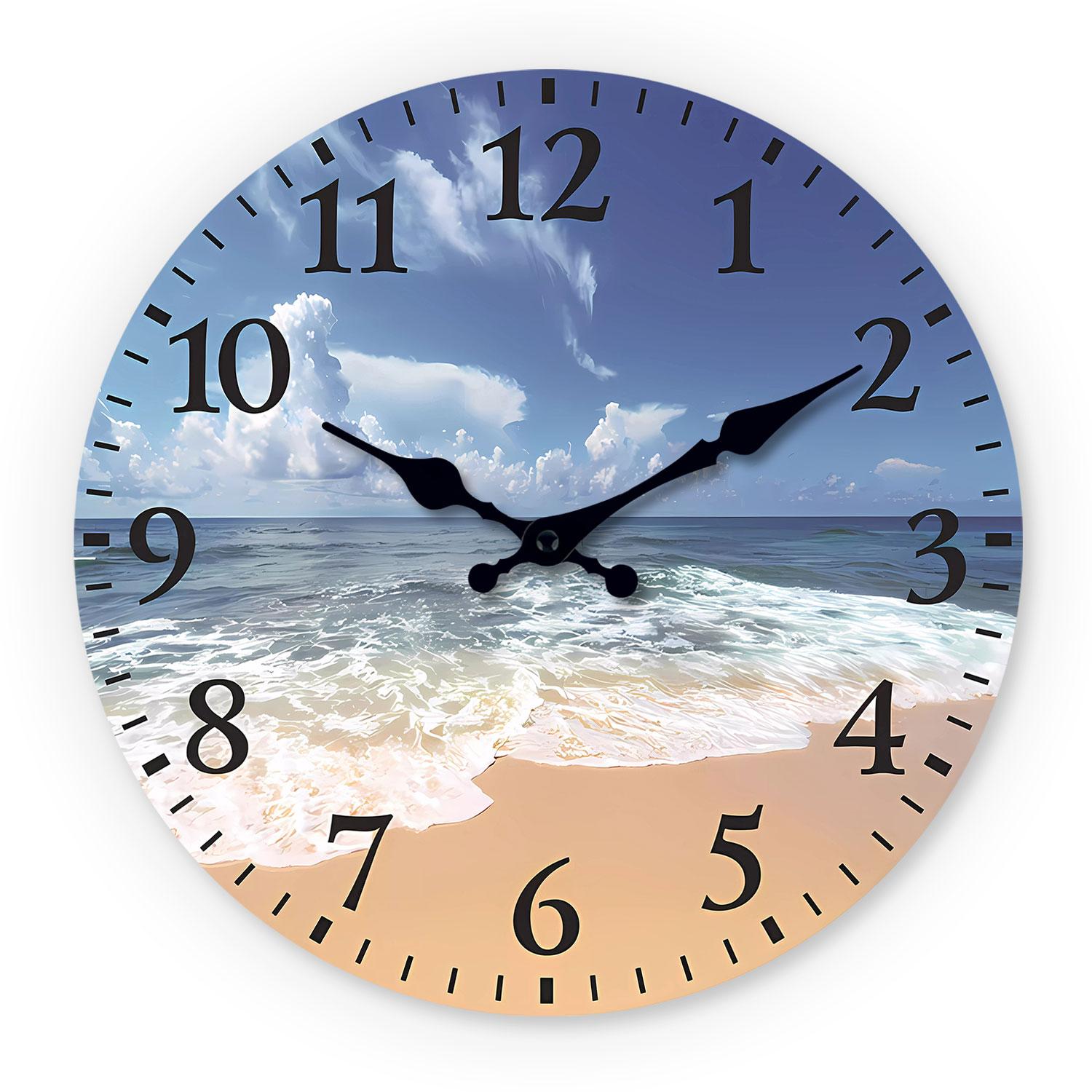 [10-14Inch] High-Quality 1 High-Quality Wooden High-Quality Patterned High-Quality Wall High-Quality Clock, High-Quality Silent High-Quality Running (as the picture,10 Inch)