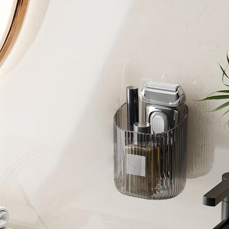 

1pc Wall-Mounted Toothbrush Holder & Cosmetic Organizer - Waterproof Space-Saving Wall Shelf Suitable for Sink, Shower, Bathtub, Countertop 1pc прозрачный черный