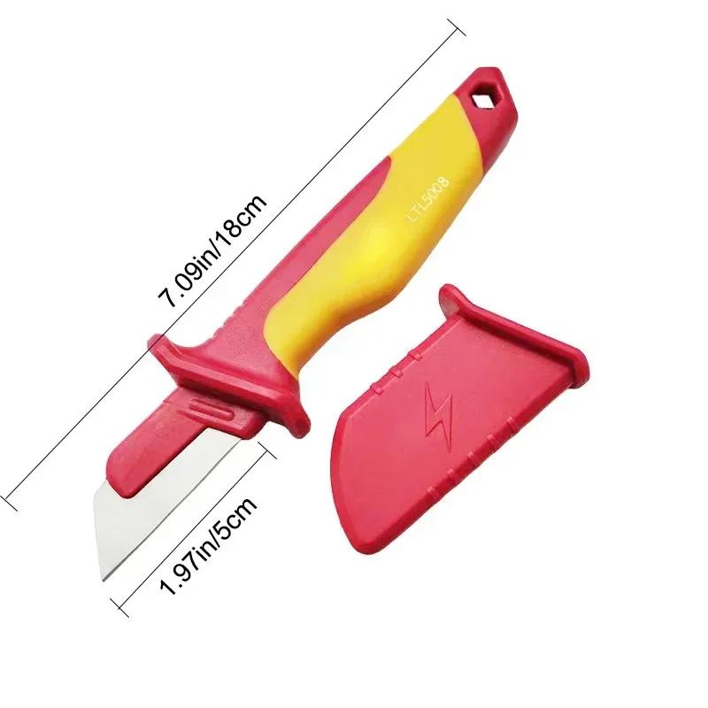 Electrician Knife Insulated Cable Stripping Snips Straight Curved Hook Fixed Blade Knife Wire Stripper Peeling Hand Tools