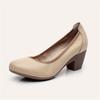 Fashion Women Genuine Leather Shoes Office Lady Shoes Women Wedge Ballet Shoes 2017 Newest High Heels Pumps Woman Mom Shoes Plus Size