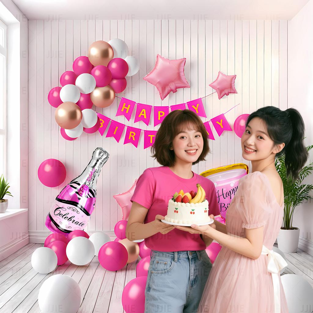 Happy Birthday Party Boys And Girls Scene Arrangement Decorative Supplies Background Wall Balloons Internet Celebrity 18 Bar Mitzvah