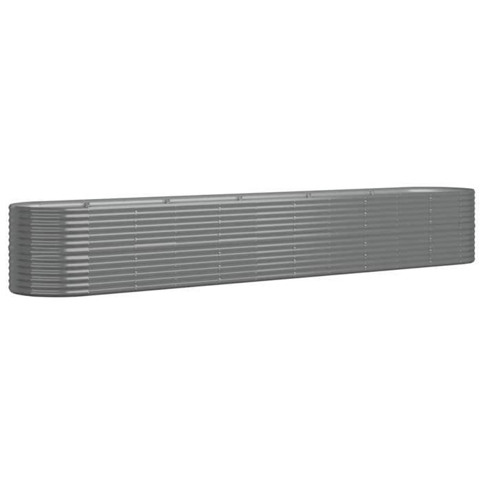 VidaXL Lit Surélevé de Jardin Pot à Fleurs Boîte à Plantes Lit Surélevé Patio Terrasse Extérieur Acier Galvanisé 440x80x68 318969