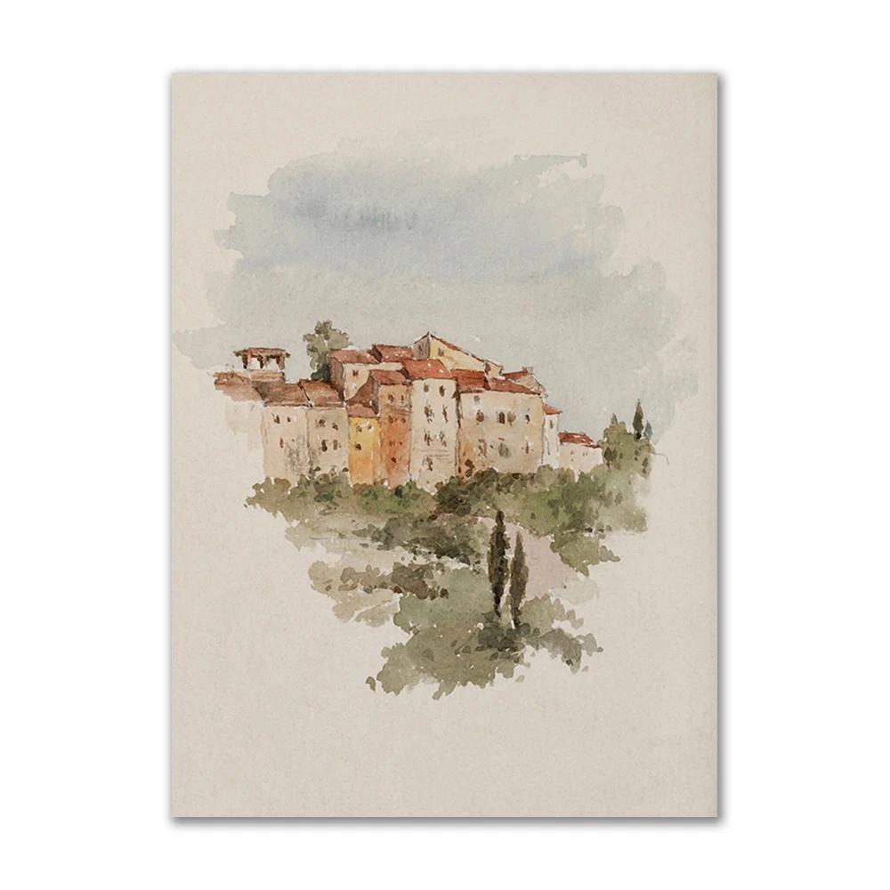 Nordic Canvas Posters and Prints for Home Decoration, Vintage Gallery Wall Print, Lake, Cloud, Landscape, Flower Paintings, Livi