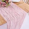 Heat Resistant Table Runner Wrinkled Cloth Decorative Tulle Tablecloth Wedding Reception Party Home Restaurant Decoration