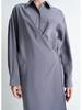Aktuelles Lemire Frühjahrsankunft Lockerer Revers Diagonale Knöpfe Langarm Hemdblusenkleid für Damen