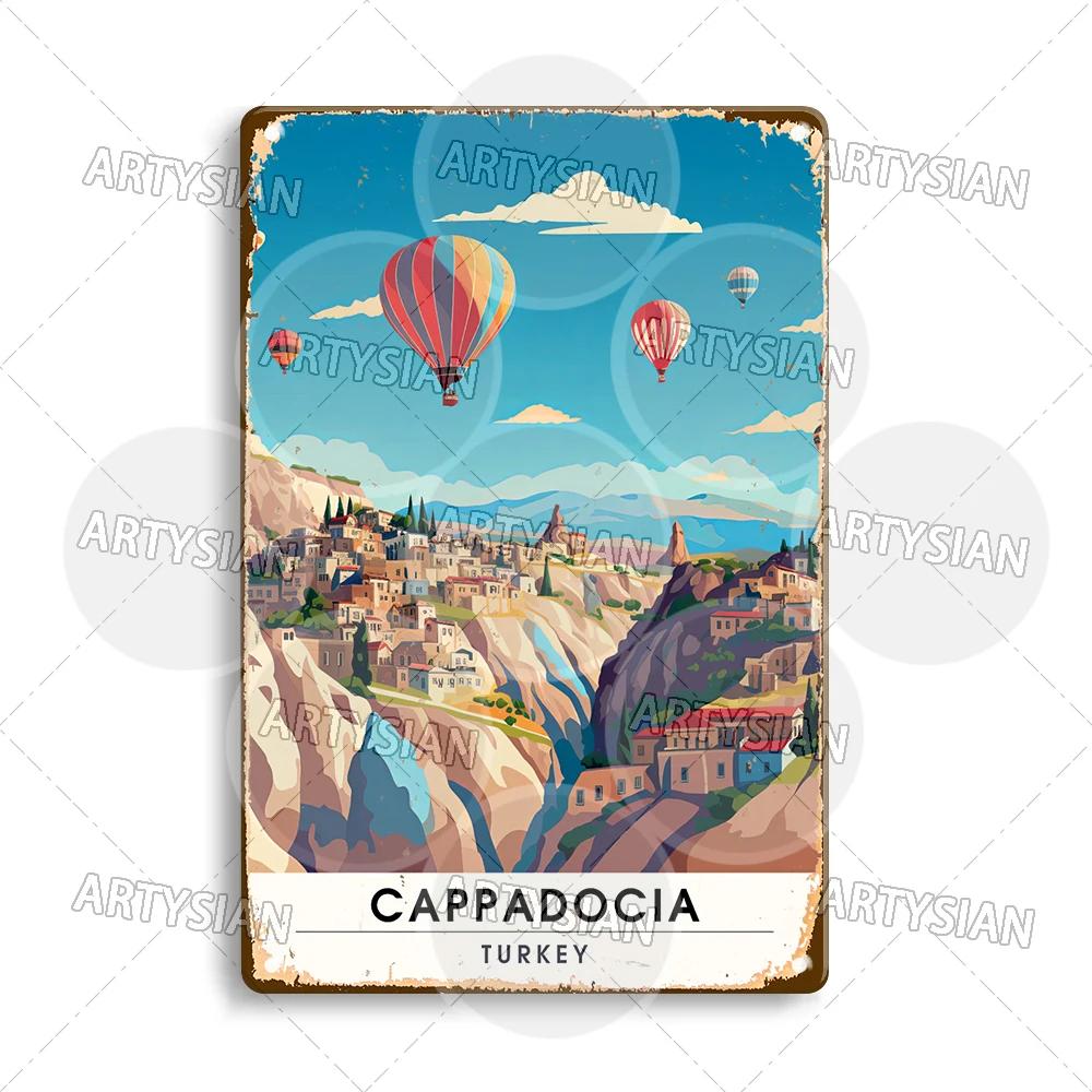 Netherlands Turkey Travel Cityscape Metal Sign Istanbul Bodrum Cappadocia Amsterdam Antalya Bodrum Giethoorn Metal Plaque