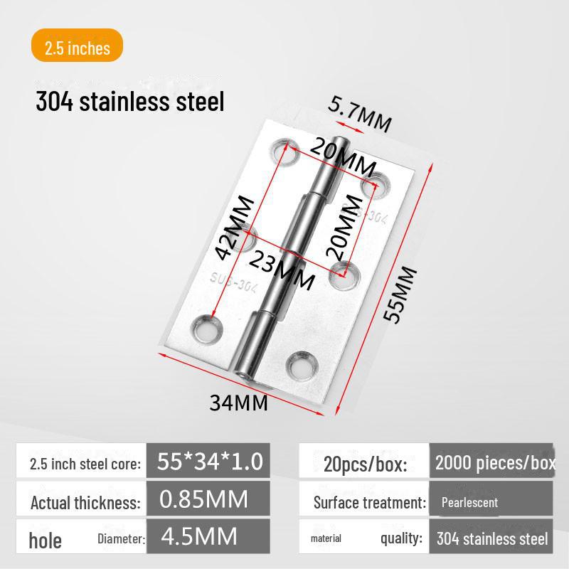 Scharniersatz für Schranktüren und Fenster aus Edelstahl 304