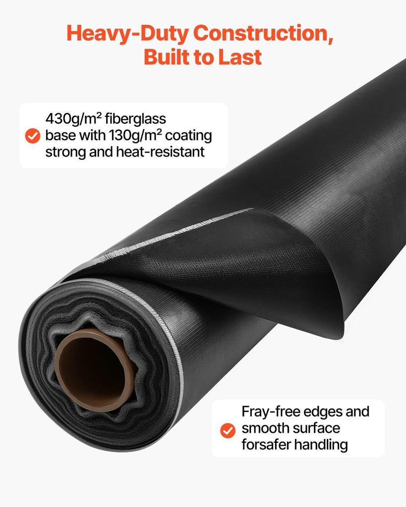 Welding Blanket Roll, 45.7 X 1.5m Silicone Coated Fiberglass Welding Blanket, Up To 1800°F Heat Resistant Safety Protection Blankets, Flame Retardant