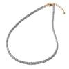 [VOTRE COUTURE] Pearl Necklace, Baby Pearl, Grand Premium, 3mm, White, Silver, Gray, 10-Year Brand Warranty (Silver Gray x Gold, 38 cm, Necklace Only)