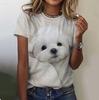 2024 New Women's T-Shirt Cute Puppy Pattern Printed Women's T-Shirt Extra Large Size T-Shirt Summer Ladies