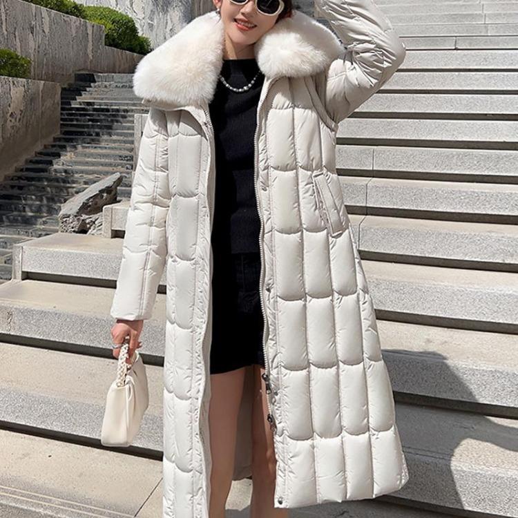 Plus Size Winter Long Parkas For Women L-7XL Detachable Sleeves With Belt Big Faux Fur Collar Hooded Loose Thick Fashion Coat