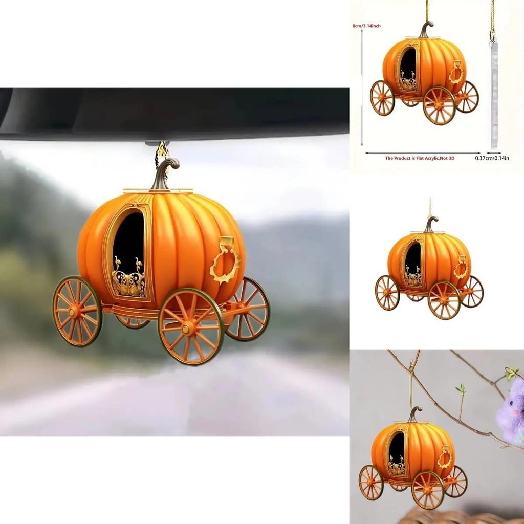 Akrylová halloweenská dýňová kočárová interiérová dekorace v kresleném stylu pro vylepšení vozidla