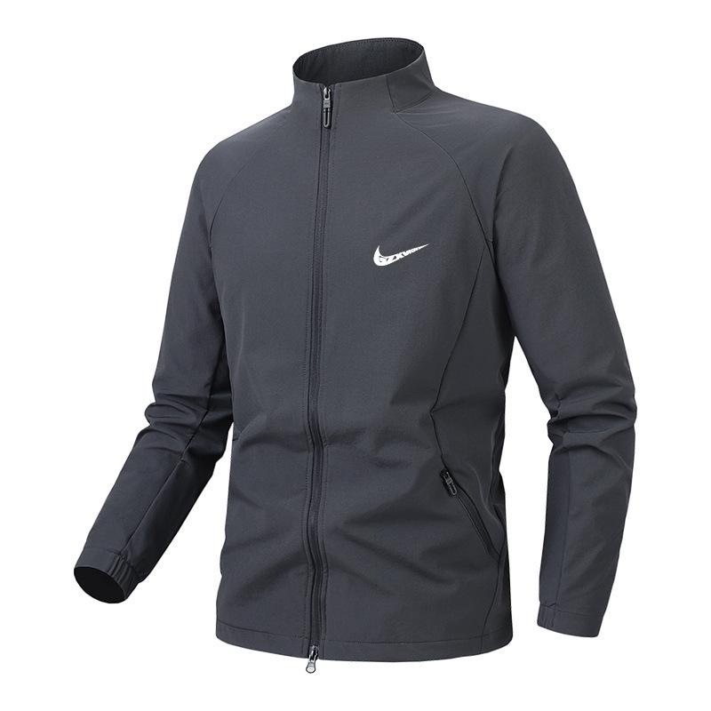 

Men s Windproof Cycling & Running Jacket - Stand Collar, Spring/Autumn Casual Outdoor Fitness Wear 3XL сірий колір