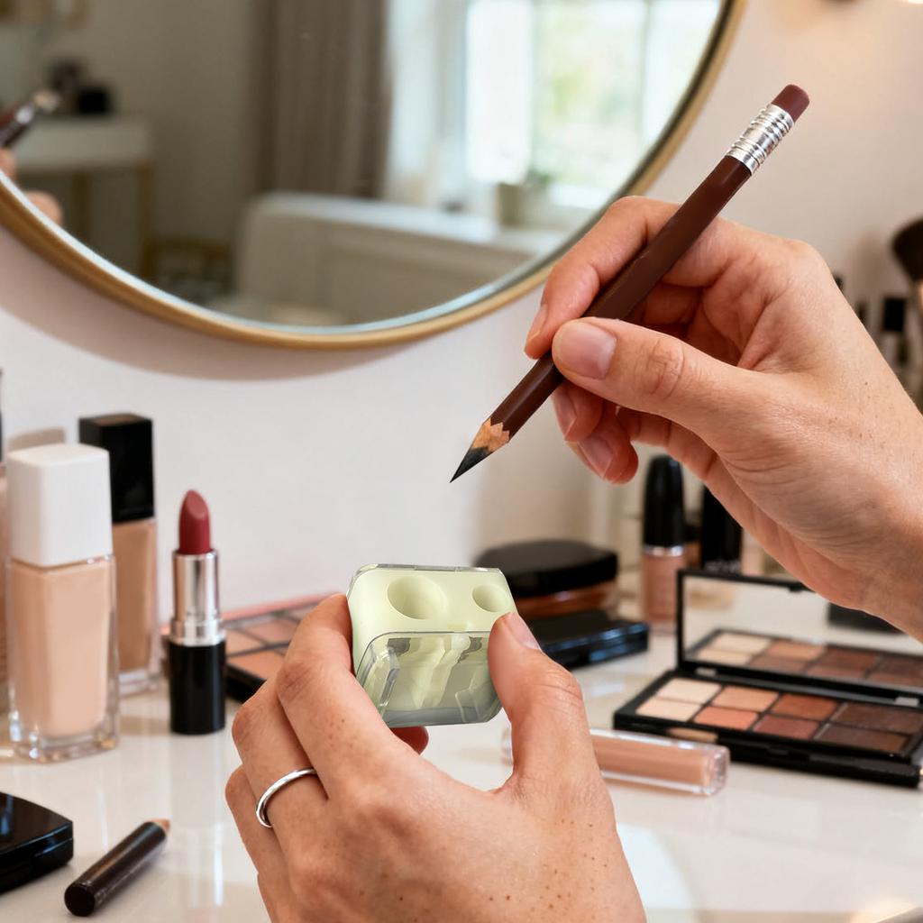 Double-ended Makeup Pencil Sharpener, Suitable, Eyebrow Pencil, Easy To Use Makeup Tool, High Quality With Cover, Suitable For Women