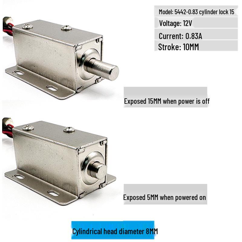 Elektromagnetický zámek 10MM 12V DC HD5442 s válcovou hlavou