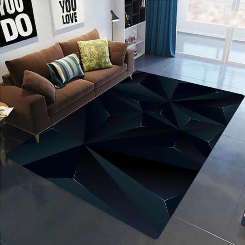 3D Geometric Carpet Neon Lights Rugs Hexagons Carpet for Home Play Gaming Room Decor Livingroom Bedroom Teens E-Sport Rug Mat