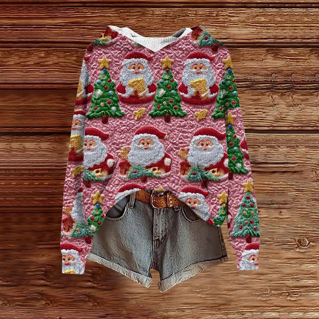 Dámské mikiny Pletený svetr Roztomilé tričko Podzimní pulovr Mikina s kapucí