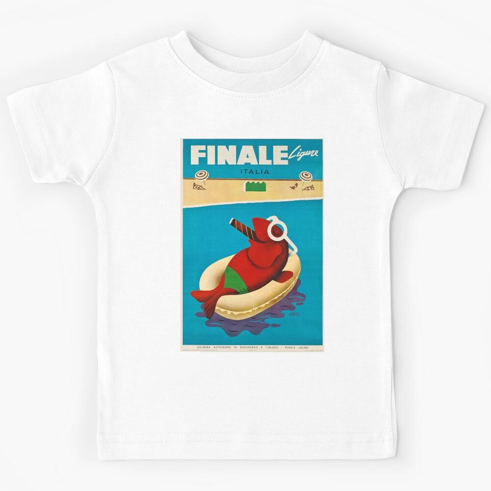 Finale Ligure Italia vintage travel poster Kids T-Shirt 120