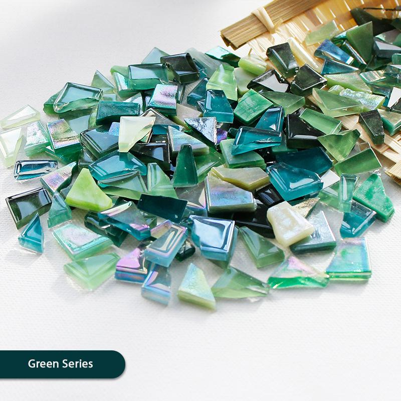 Diy Mosaic Fragments Irregular Shaped Handmade Stone Jade  Glass Particles