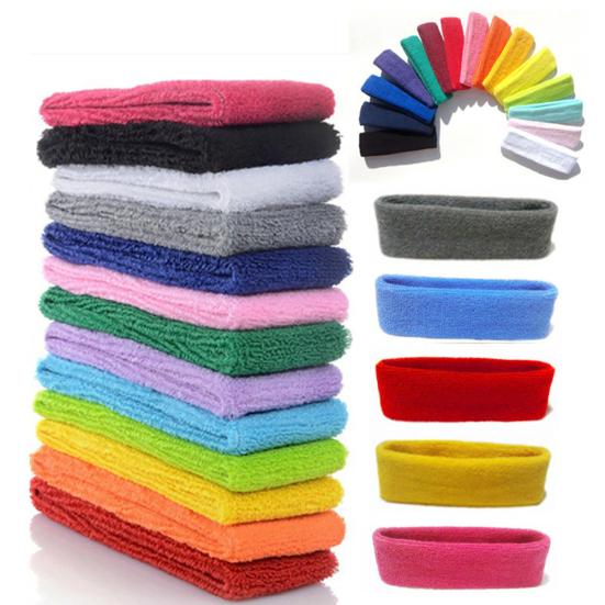 Outdoor Sport Sweatband Headband Yoga Gym Unisex Stretch Solid Color Hair Band