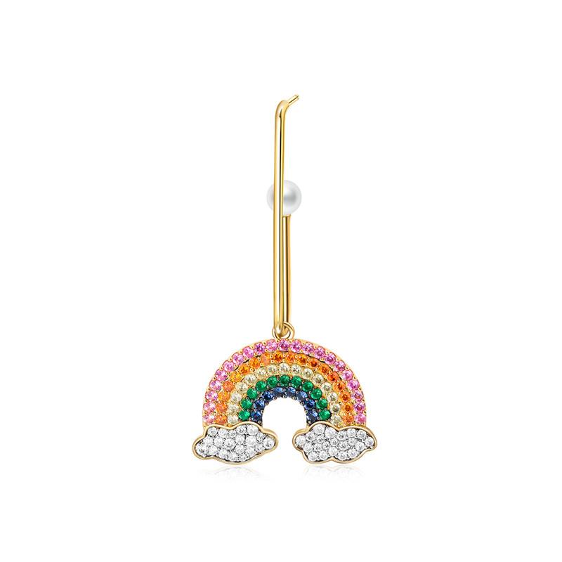 APM Monaco WONDERLAND Series Single Rainbow Light Luxury Elegant Fashion Unique Exquisite Romantic APM Alloy Earrings Women s YE14044M золотой